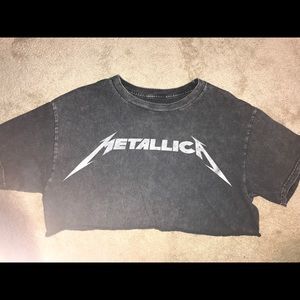 Brandy Melville Cropped Metallica Tee